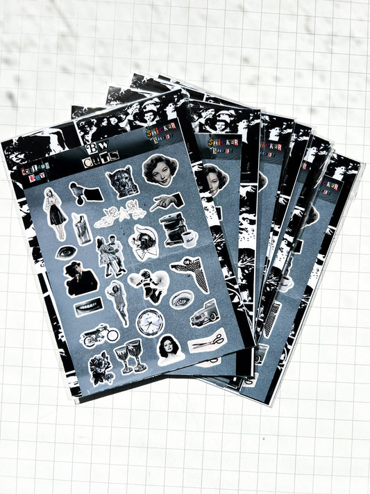 BW Cuts Stickers Sheet